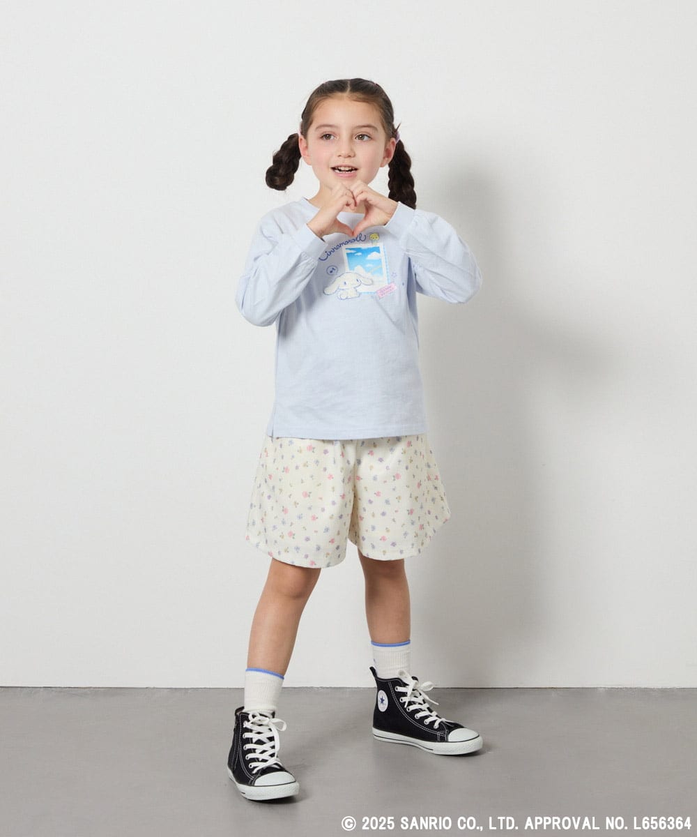 KJKEA81034 a.v.v KIDS(アー・ヴェ・ヴェ) [100-140]【シナモロール】シナモンプリントロンT ライトブルー
