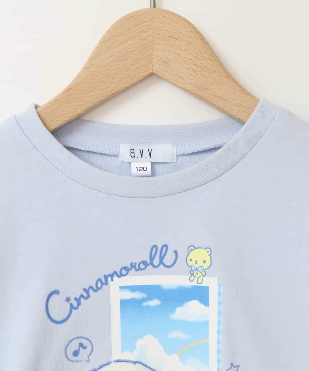 KJKEA81034 a.v.v KIDS(アー・ヴェ・ヴェ) [100-140]【シナモロール】シナモンプリントロンT ライトブルー
