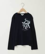 KJKEB20026 a.v.v KIDS(アー・ヴェ・ヴェ) [140-150]モチーフプリントロンT ネイビー