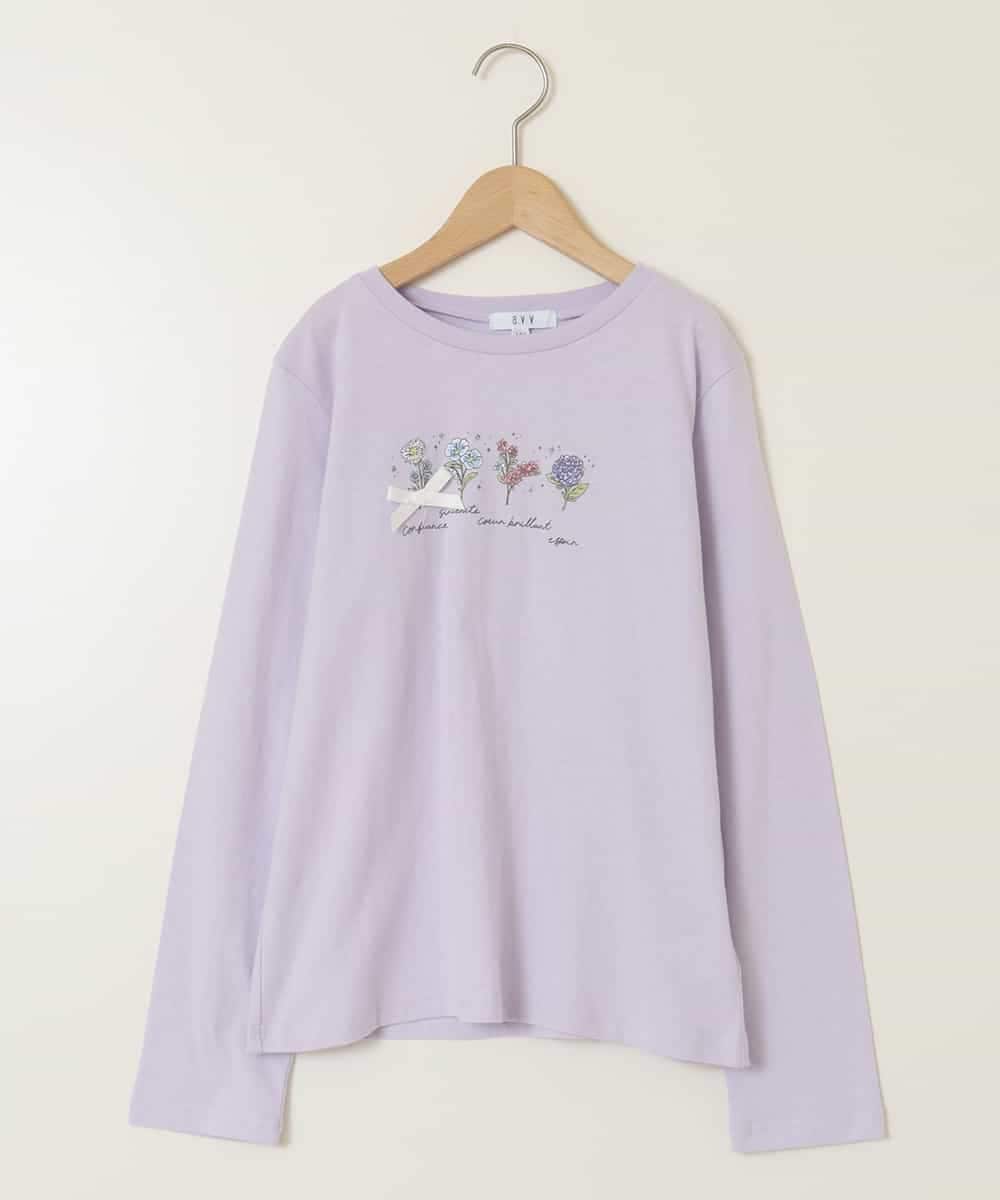 KJKEB20026 a.v.v KIDS(アー・ヴェ・ヴェ) [140-150]モチーフプリントロンT ラベンダー