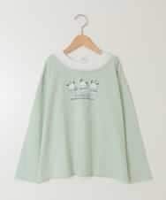 KJKEB82039 a.v.v KIDS(アー・ヴェ・ヴェ) [140-150]【ポチャッコ】レイヤード風ロンT グリーン