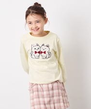 KJKED30021 a.v.v KIDS(アー・ヴェ・ヴェ) [110-150]モチーフアソートロンT ライトイエロー