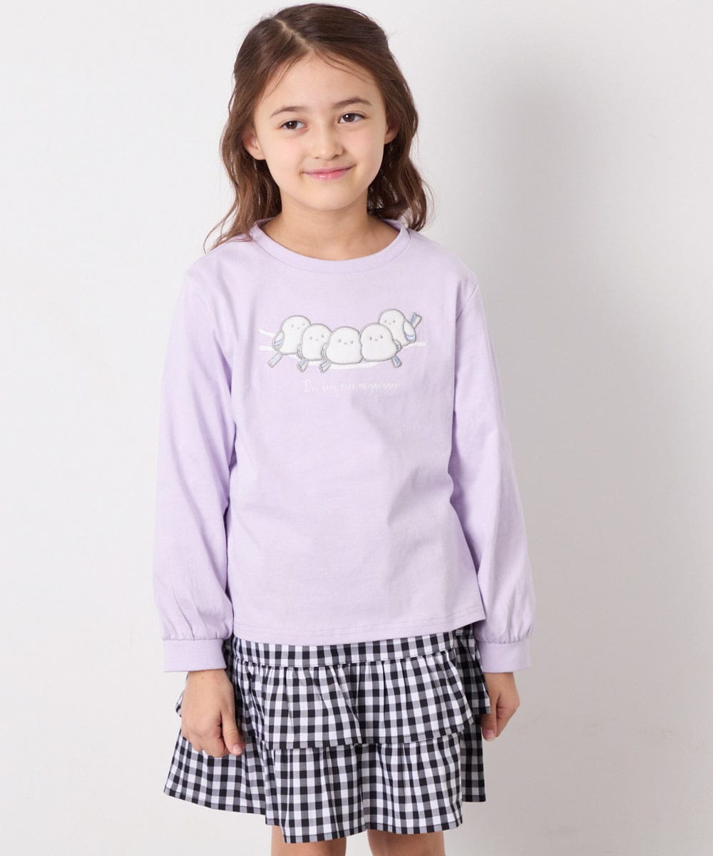 KJKED30021 a.v.v KIDS(アー・ヴェ・ヴェ) [110-150]モチーフアソートロンT ラベンダー