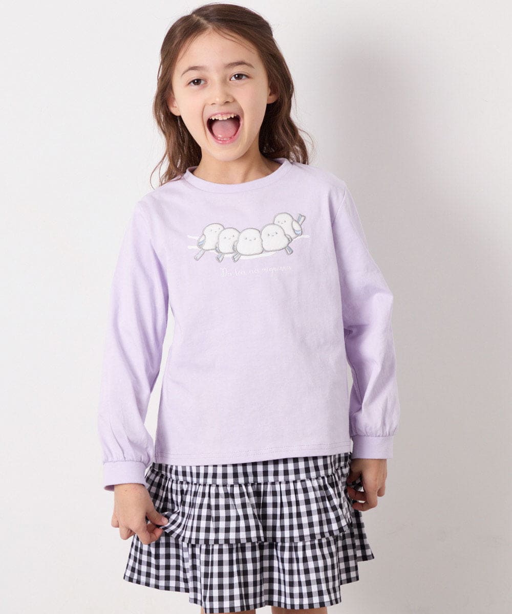 KJKED30021 a.v.v KIDS(アー・ヴェ・ヴェ) [110-150]モチーフアソートロンT ラベンダー