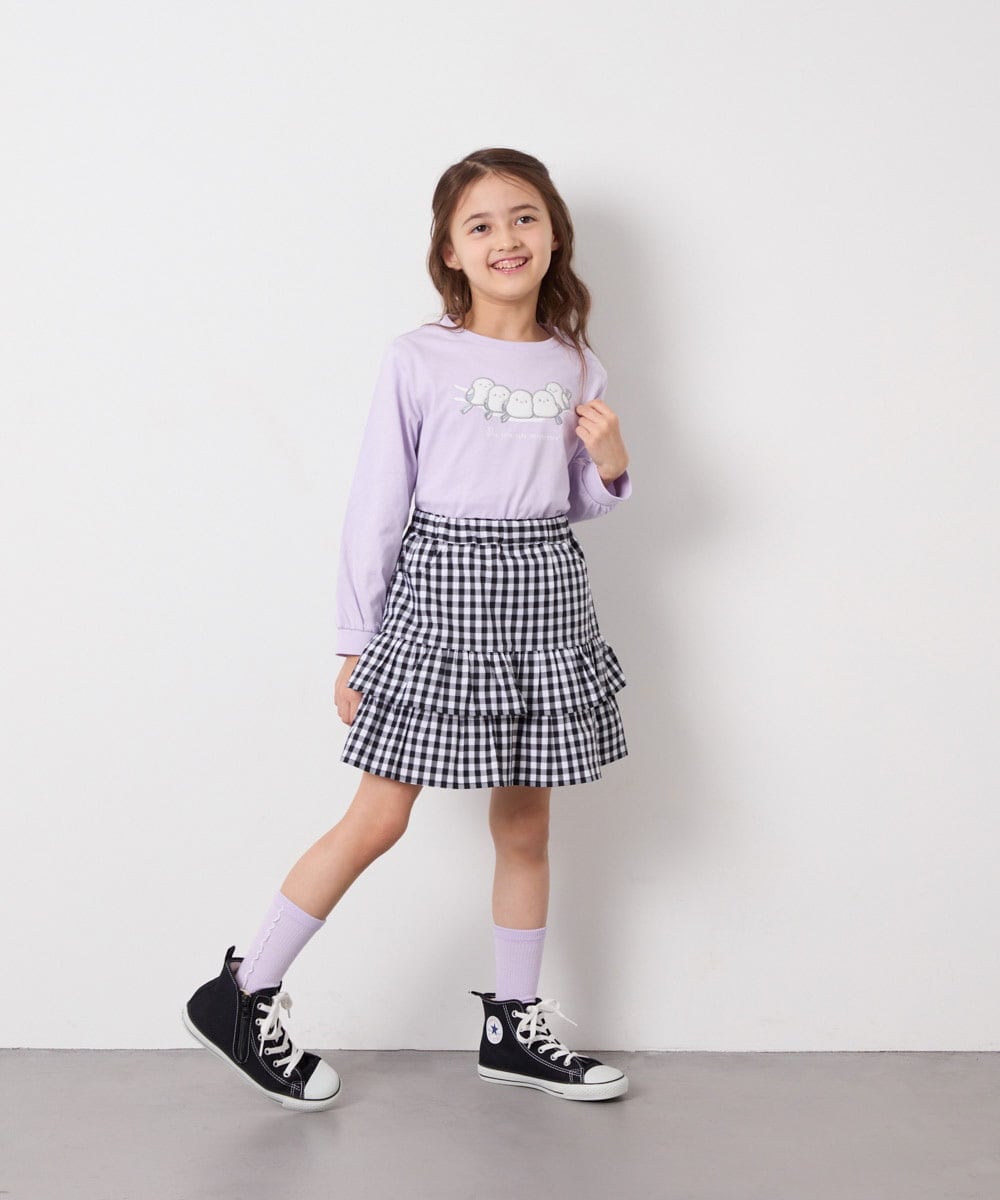 KJKED30021 a.v.v KIDS(アー・ヴェ・ヴェ) [110-150]モチーフアソートロンT ラベンダー