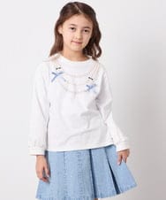 KJKED30021 a.v.v KIDS(アー・ヴェ・ヴェ) [110-150]モチーフアソートロンT ホワイト