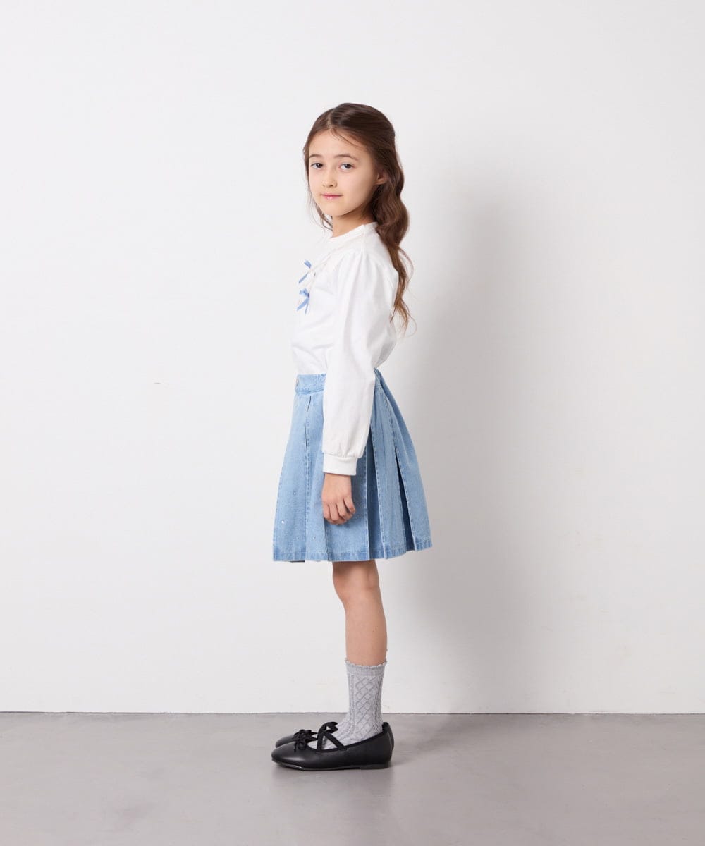 KJKED30021 a.v.v KIDS(アー・ヴェ・ヴェ) [110-150]モチーフアソートロンT ホワイト