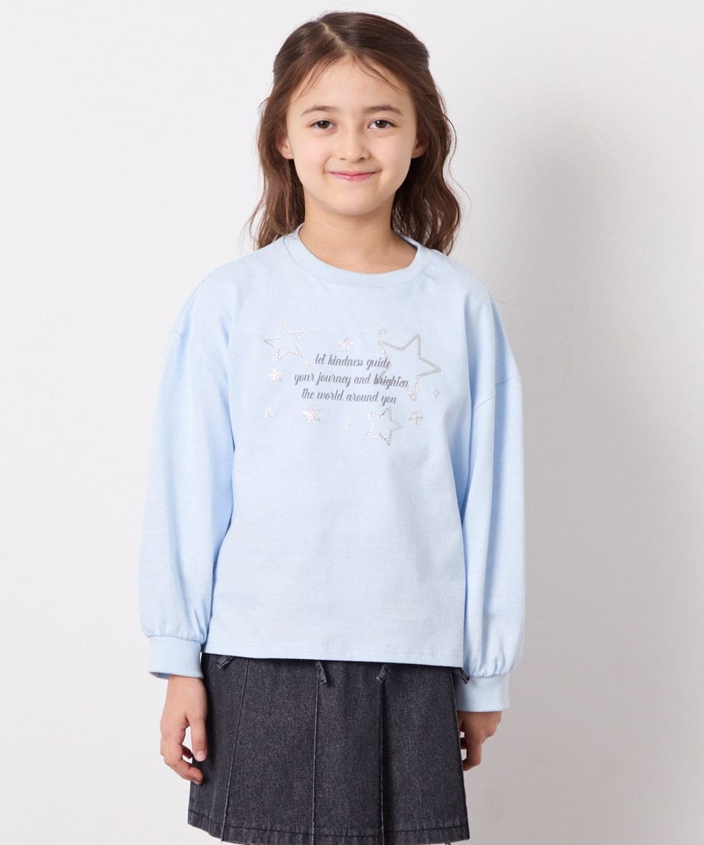 KJKED31026 a.v.v KIDS(アー・ヴェ・ヴェ) [120-160]ロゴアソートロンT ライトブルー