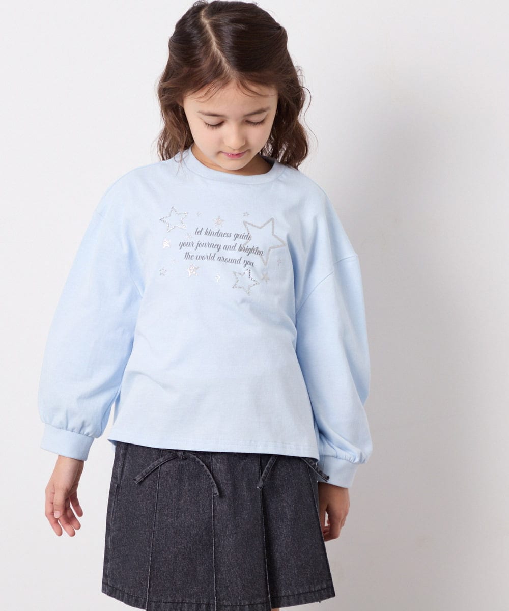 KJKED31026 a.v.v KIDS(アー・ヴェ・ヴェ) [120-160]ロゴアソートロンT ライトブルー