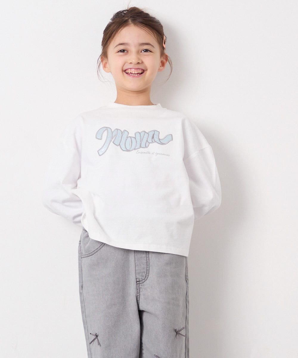 KJKED31026 a.v.v KIDS(アー・ヴェ・ヴェ) [120-160]ロゴアソートロンT ホワイト