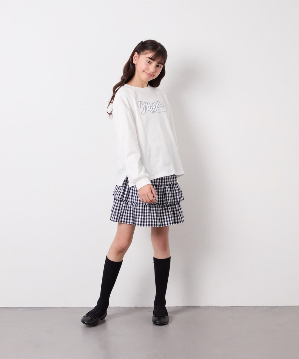 KJKED31026 a.v.v KIDS(アー・ヴェ・ヴェ) [120-160]ロゴアソートロンT ホワイト