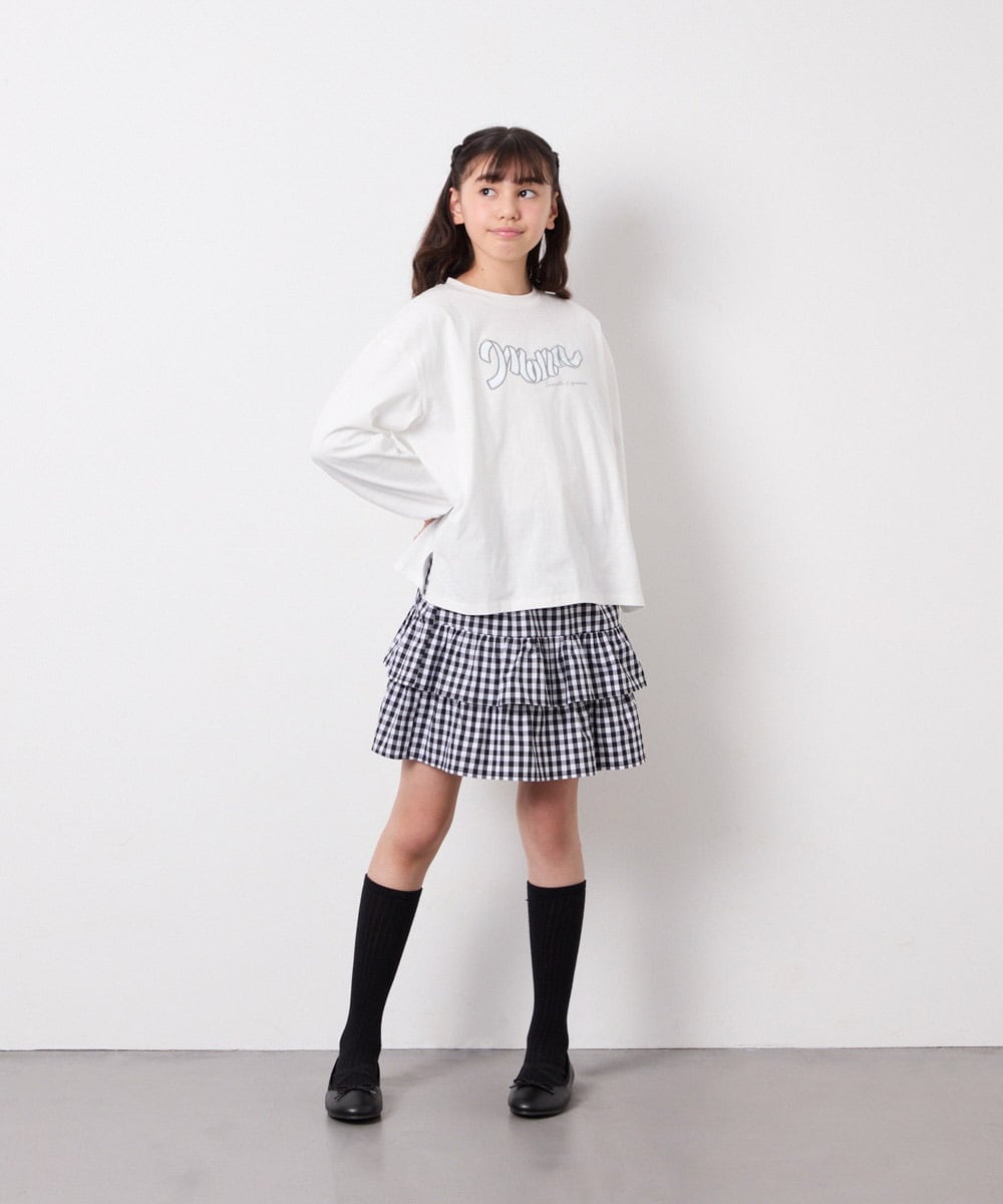 KJKED31026 a.v.v KIDS(アー・ヴェ・ヴェ) [120-160]ロゴアソートロンT ホワイト