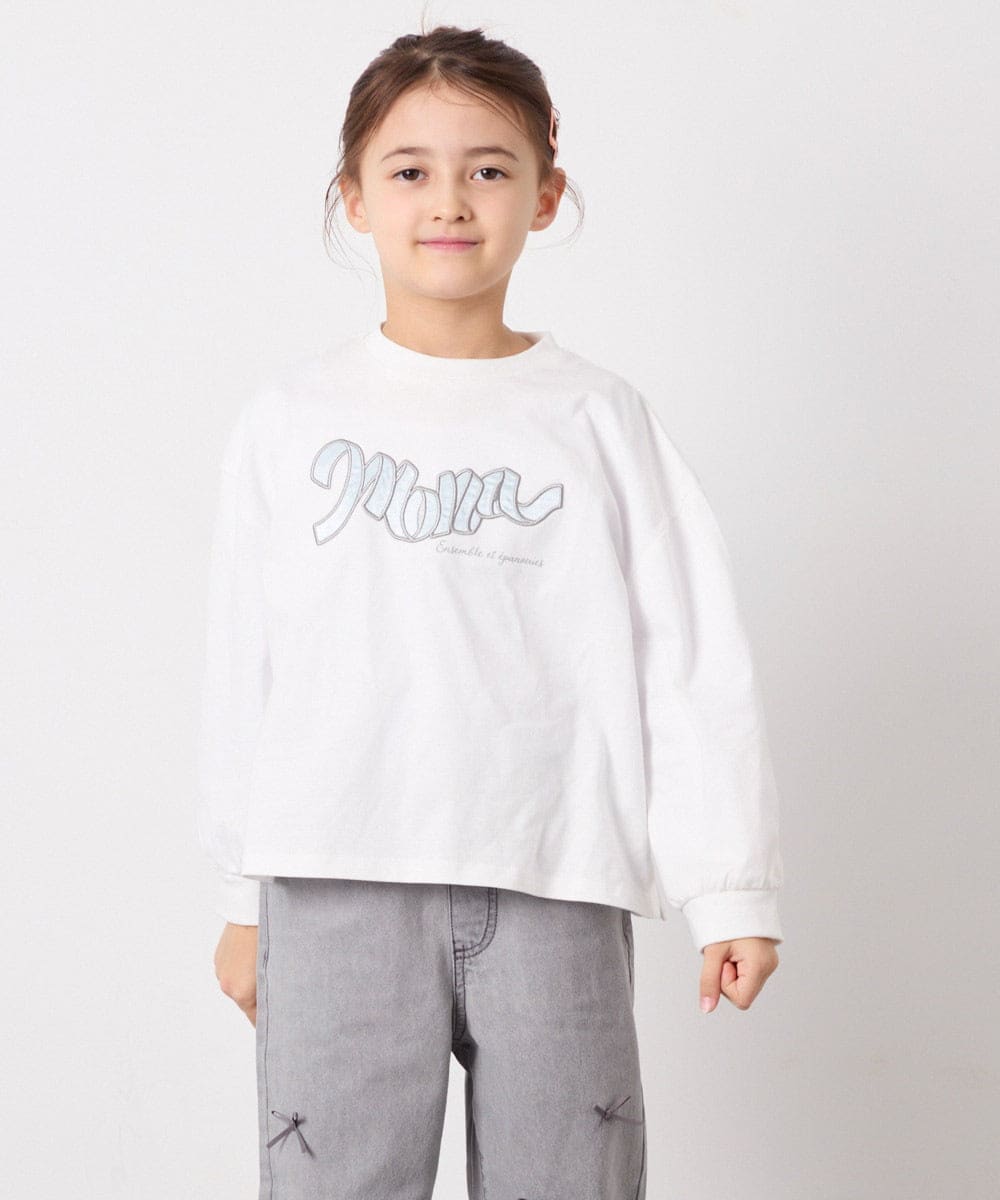 KJKED31026 a.v.v KIDS(アー・ヴェ・ヴェ) [120-160]ロゴアソートロンT ホワイト