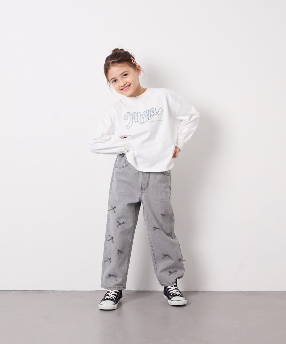 KJKED31026 a.v.v KIDS(アー・ヴェ・ヴェ) [120-160]ロゴアソートロンT ホワイト