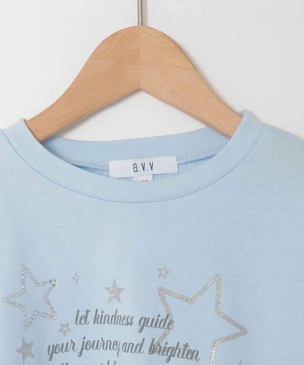 KJKED31026 a.v.v KIDS(アー・ヴェ・ヴェ) [120-160]ロゴアソートロンT ライトブルー