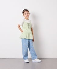 KJKED32039 a.v.v KIDS(アー・ヴェ・ヴェ) [120-160]3WAYレイヤードチュールトップス グリーン