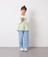 KJKED32039 a.v.v KIDS(アー・ヴェ・ヴェ) [120-160]3WAYレイヤードチュールトップス グリーン