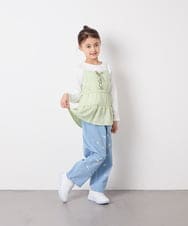 KJKED32039 a.v.v KIDS(アー・ヴェ・ヴェ) [120-160]3WAYレイヤードチュールトップス グリーン