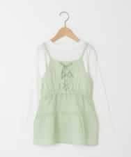 KJKED32039 a.v.v KIDS(アー・ヴェ・ヴェ) [120-160]3WAYレイヤードキャミソールトップス グリーン