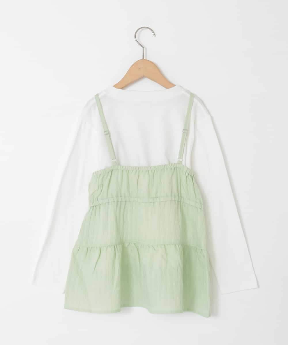 KJKED32039 a.v.v KIDS(アー・ヴェ・ヴェ) [120-160]3WAYレイヤードキャミソールトップス グリーン