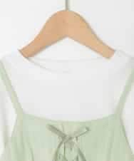 KJKED32039 a.v.v KIDS(アー・ヴェ・ヴェ) [120-160]3WAYレイヤードキャミソールトップス グリーン