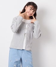 KJKED33044 a.v.v KIDS(アー・ヴェ・ヴェ) [140-160]レイヤード風テレコカットソー ライトグレー