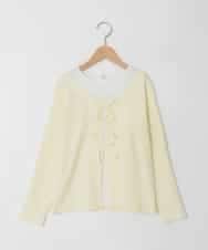 KJKED33044 a.v.v KIDS(アー・ヴェ・ヴェ) [140-160]レイヤード風テレコカットソー ライトイエロー