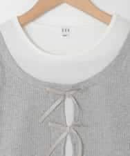 KJKED33044 a.v.v KIDS(アー・ヴェ・ヴェ) [140-160]レイヤード風テレコカットソー ライトグレー