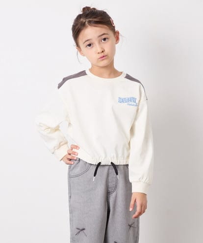 KJKED34029 a.v.v KIDS [130-160]配色ラインロゴカットソー