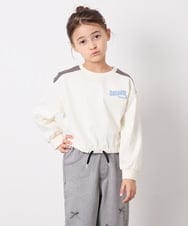 KJKED34029 a.v.v KIDS(アー・ヴェ・ヴェ) [130-160]配色ラインロゴカットソー ホワイト