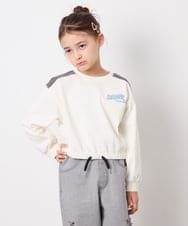 KJKED34029 a.v.v KIDS(アー・ヴェ・ヴェ) [130-160]配色ラインロゴカットソー ホワイト