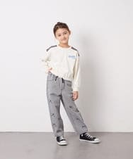 KJKED34029 a.v.v KIDS(アー・ヴェ・ヴェ) [130-160]配色ラインロゴカットソー ホワイト