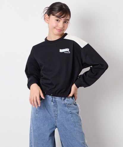 KJKED34029 a.v.v KIDS [130-160]配色ラインロゴカットソー