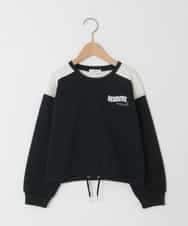 KJKED34029 a.v.v KIDS(アー・ヴェ・ヴェ) [130-160]配色ラインロゴカットソー ブラック