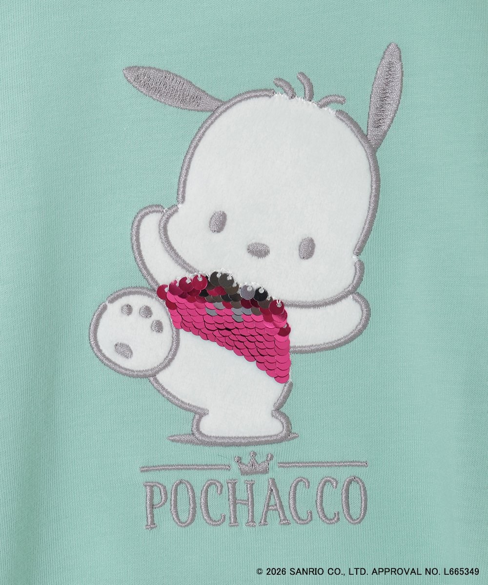 KJKED80034 a.v.v KIDS(アー・ヴェ・ヴェ) 【数量限定】[110-140][シナモロール＆ポチャッコ]スパンコールTシャツ グリーン