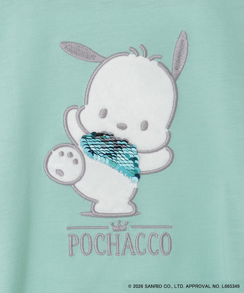 KJKED80034 a.v.v KIDS(アー・ヴェ・ヴェ) 【数量限定】[110-140][シナモロール＆ポチャッコ]スパンコールTシャツ グリーン