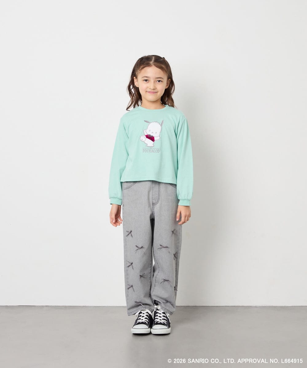 KJKED80034 a.v.v KIDS(アー・ヴェ・ヴェ) 【数量限定】[110-140][シナモロール＆ポチャッコ]スパンコールTシャツ ライトブルー