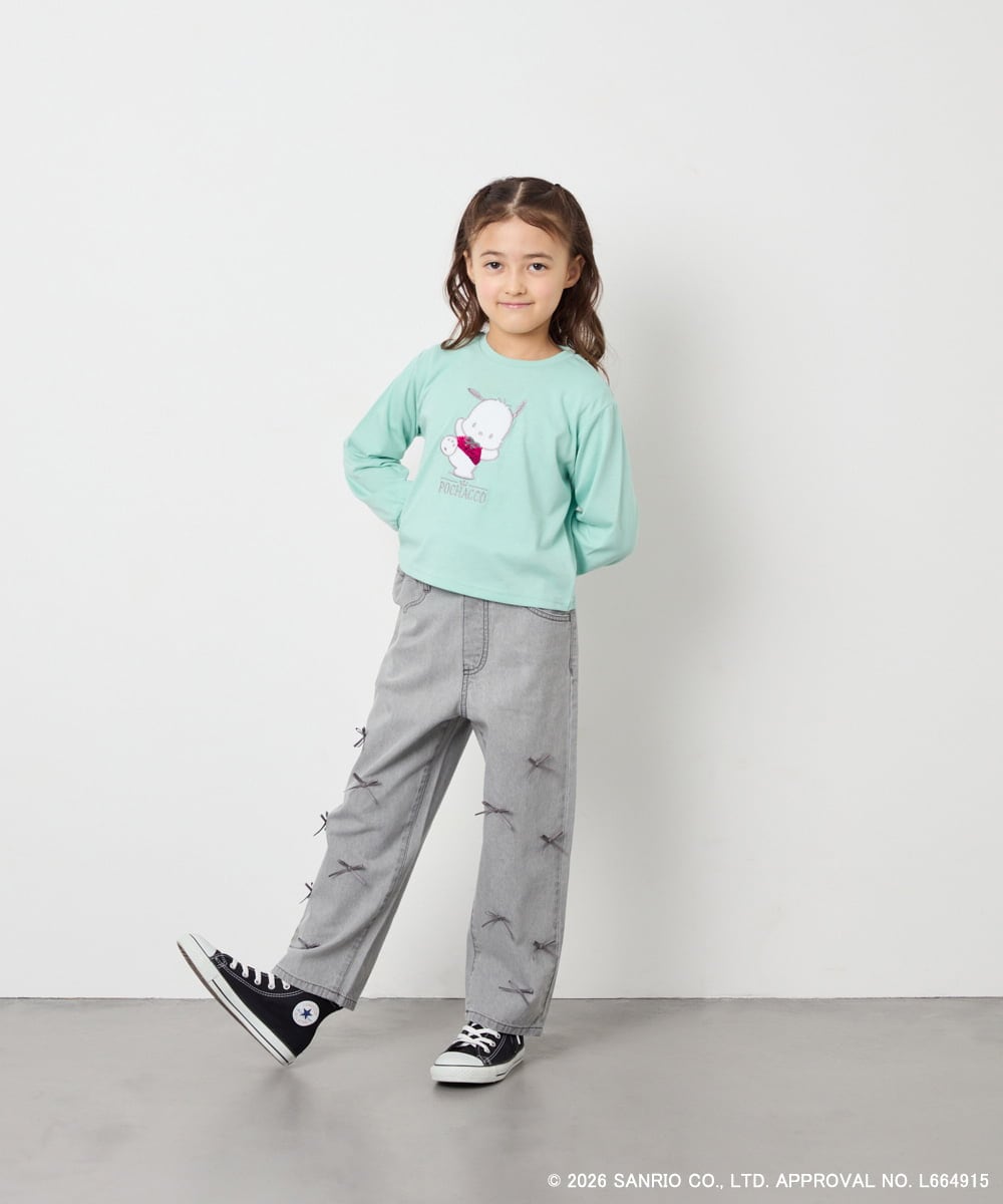 KJKED80034 a.v.v KIDS(アー・ヴェ・ヴェ) 【数量限定】[110-140][シナモロール＆ポチャッコ]スパンコールTシャツ ライトブルー