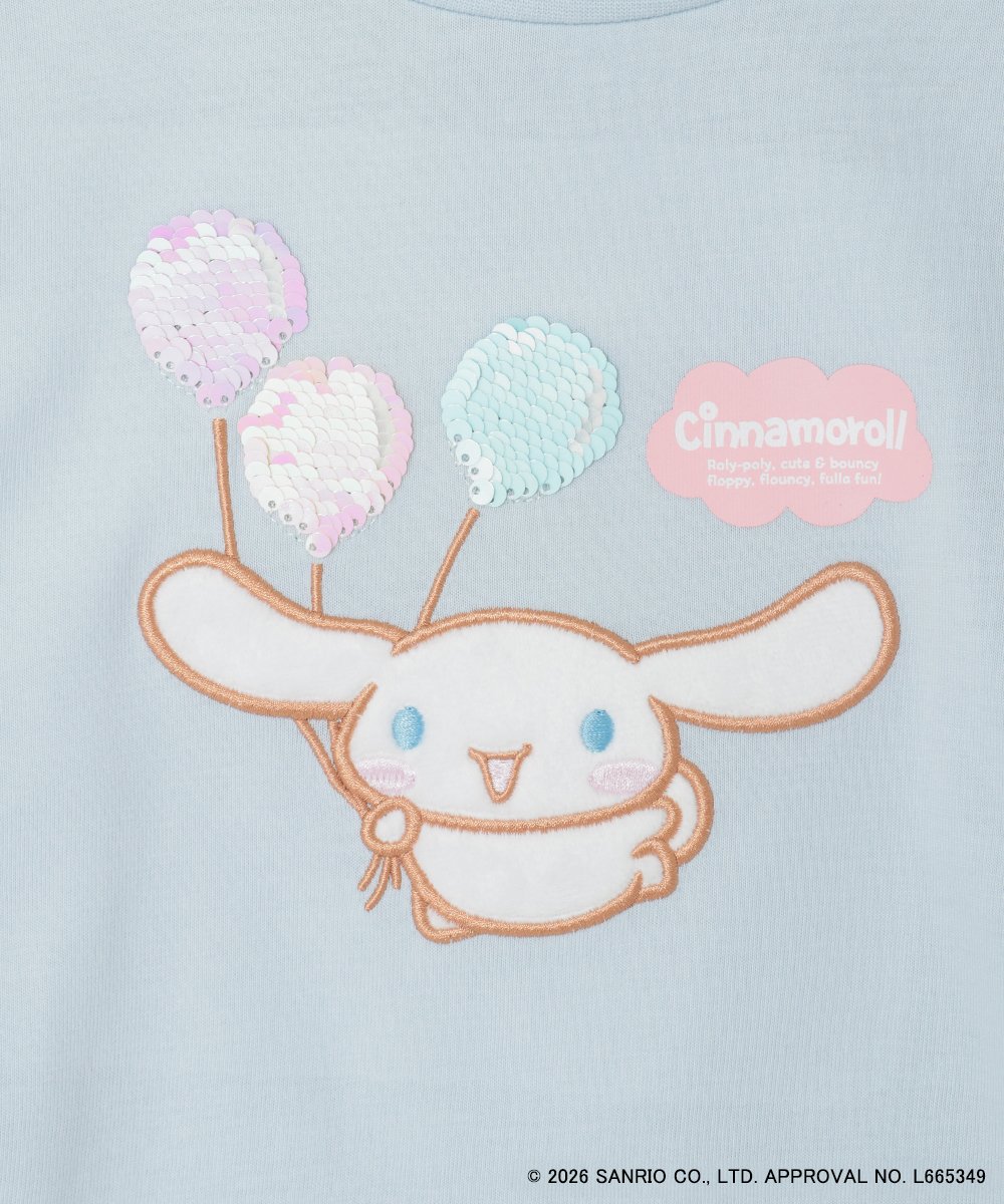 KJKED80034 a.v.v KIDS(アー・ヴェ・ヴェ) 【数量限定】[110-140][シナモロール＆ポチャッコ]スパンコールTシャツ ライトブルー