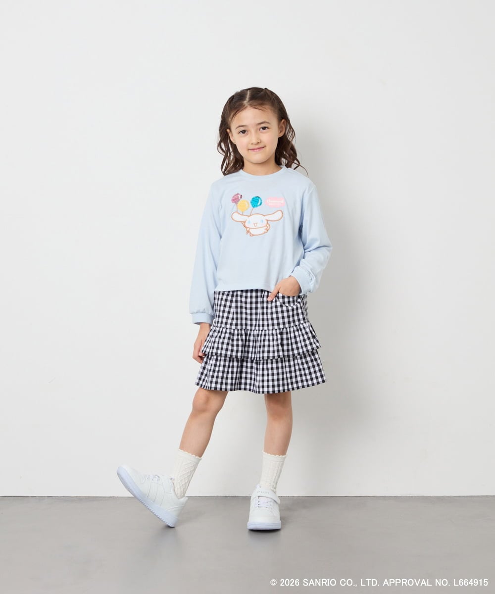 KJKED80034 a.v.v KIDS(アー・ヴェ・ヴェ) 【数量限定】[110-140][シナモロール＆ポチャッコ]スパンコールTシャツ ライトブルー