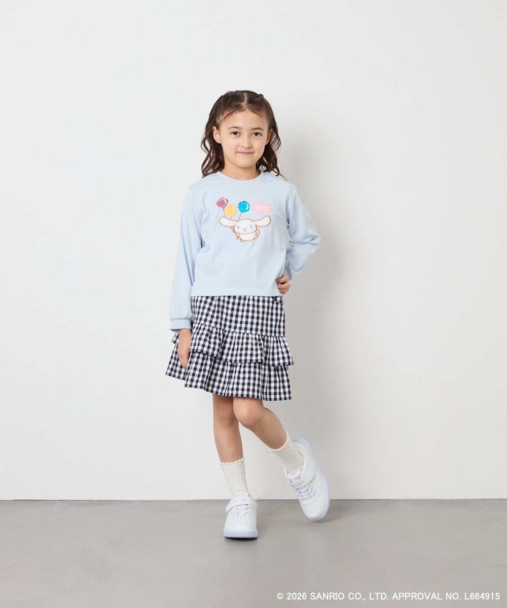 KJKED80034 a.v.v KIDS(アー・ヴェ・ヴェ) 【数量限定】[110-140][シナモロール＆ポチャッコ]スパンコールTシャツ ライトブルー