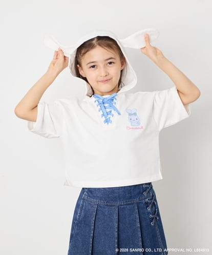 KJKED81044 a.v.v KIDS 【数量限定】[110-160][シナモロール＆ポチャッコ]ミミ付きオーバーTシャツ