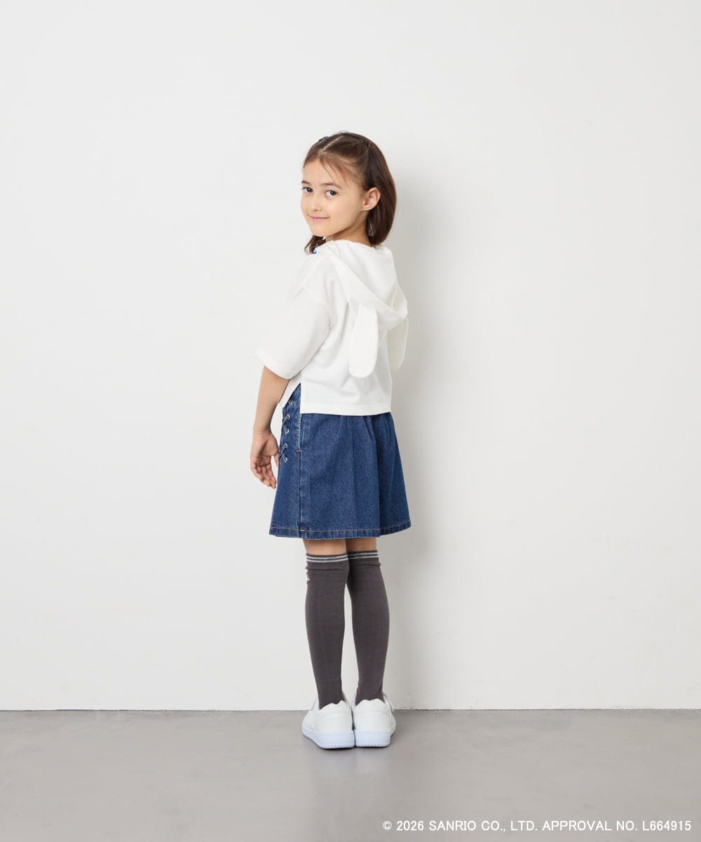 KJKED81044 a.v.v KIDS(アー・ヴェ・ヴェ) 【数量限定】[110-160][シナモロール＆ポチャッコ]ミミ付きオーバーTシャツ アイボリー