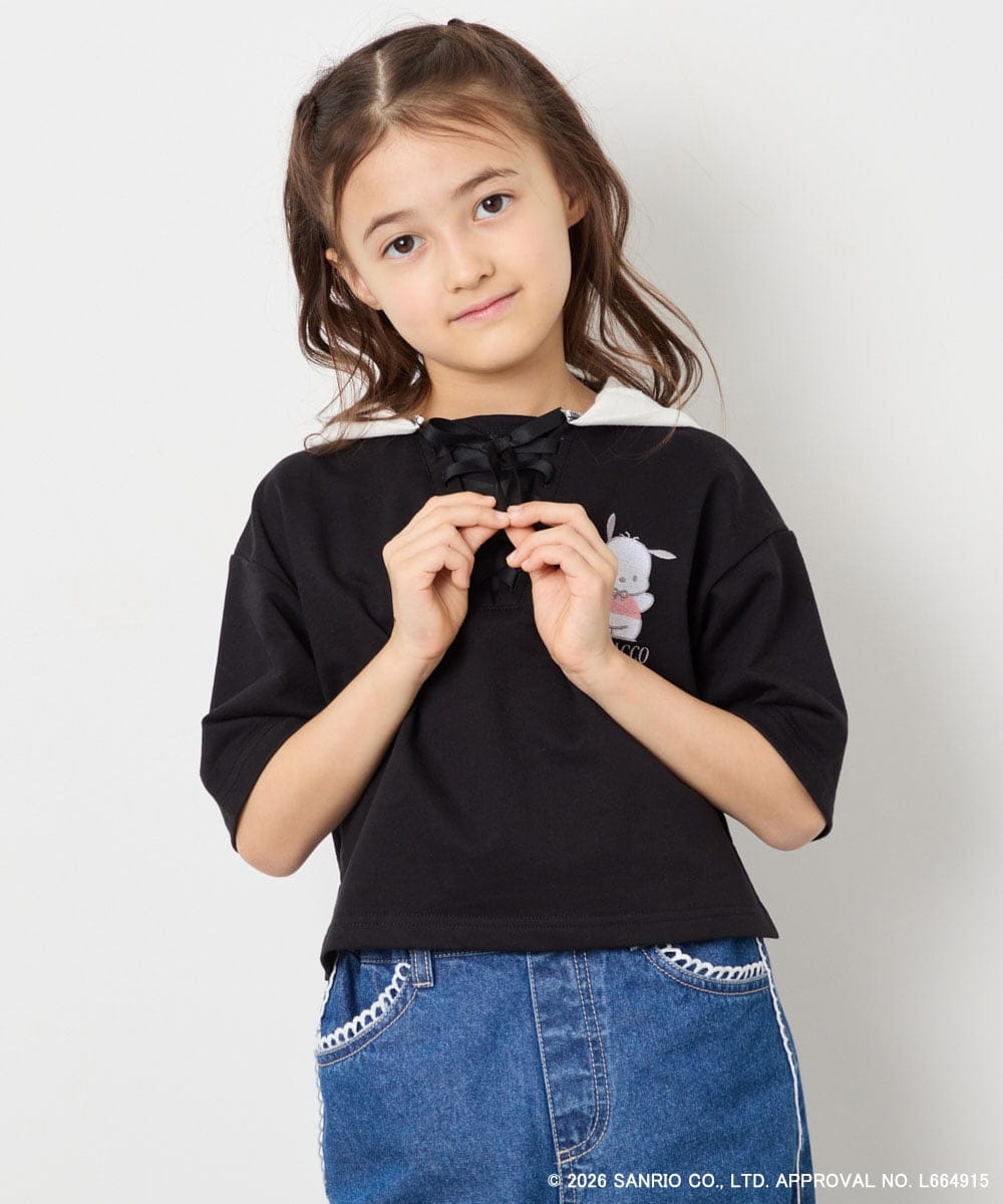 KJKED81044 a.v.v KIDS(アー・ヴェ・ヴェ) 【数量限定】[110-160][シナモロール＆ポチャッコ]ミミ付きオーバーTシャツ アイボリー