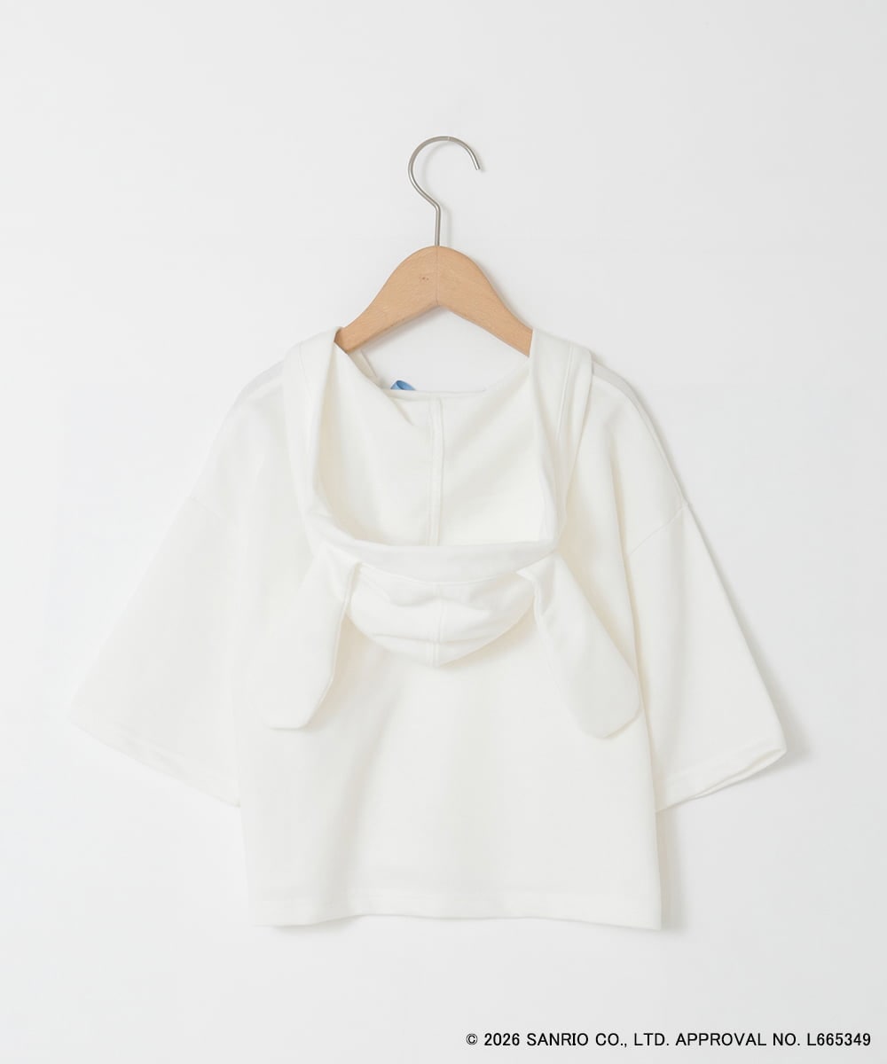 KJKED81044 a.v.v KIDS(アー・ヴェ・ヴェ) 【数量限定】[110-160][シナモロール＆ポチャッコ]ミミ付きオーバーTシャツ アイボリー