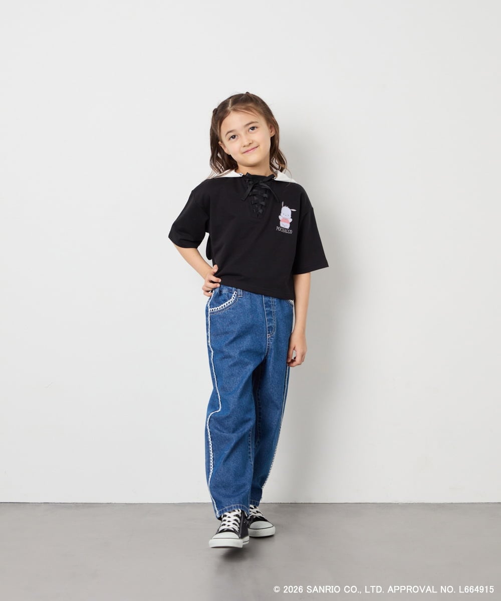 KJKED81044 a.v.v KIDS(アー・ヴェ・ヴェ) 【数量限定】[110-160][シナモロール＆ポチャッコ]ミミ付きオーバーTシャツ アイボリー