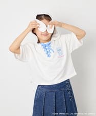 KJKED81044 a.v.v KIDS(アー・ヴェ・ヴェ) 【数量限定】[110-160][シナモロール＆ポチャッコ]ミミ付きオーバーTシャツ アイボリー