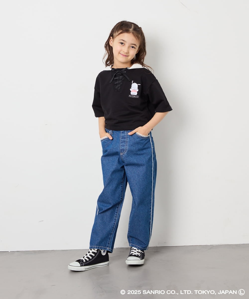 KJKED81044 a.v.v KIDS(アー・ヴェ・ヴェ) 【数量限定】[110-160][シナモロール＆ポチャッコ]ミミ付きオーバーTシャツ アイボリー