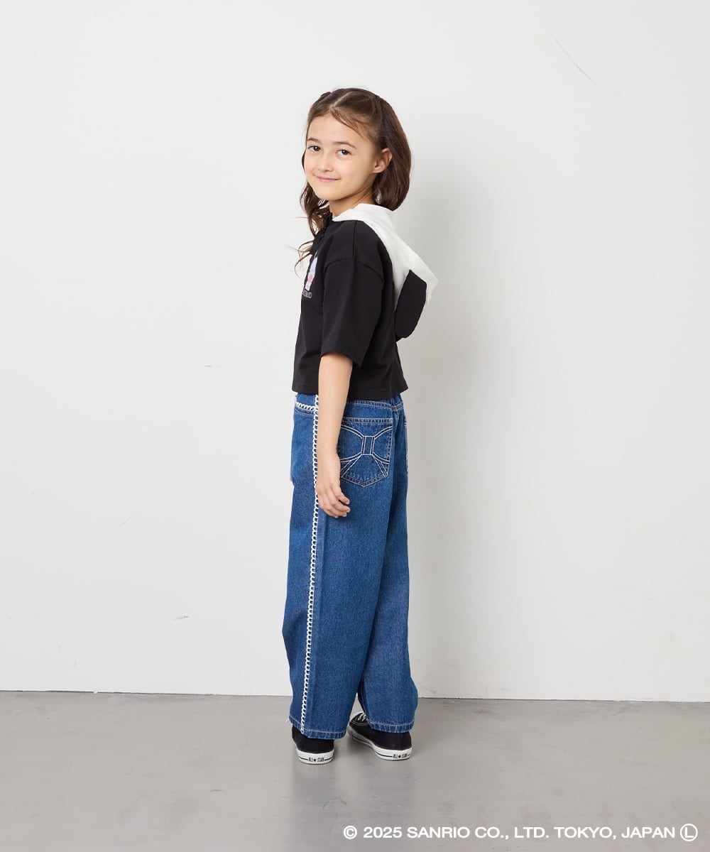 KJKED81044 a.v.v KIDS(アー・ヴェ・ヴェ) 【数量限定】[110-160][シナモロール＆ポチャッコ]ミミ付きオーバーTシャツ アイボリー