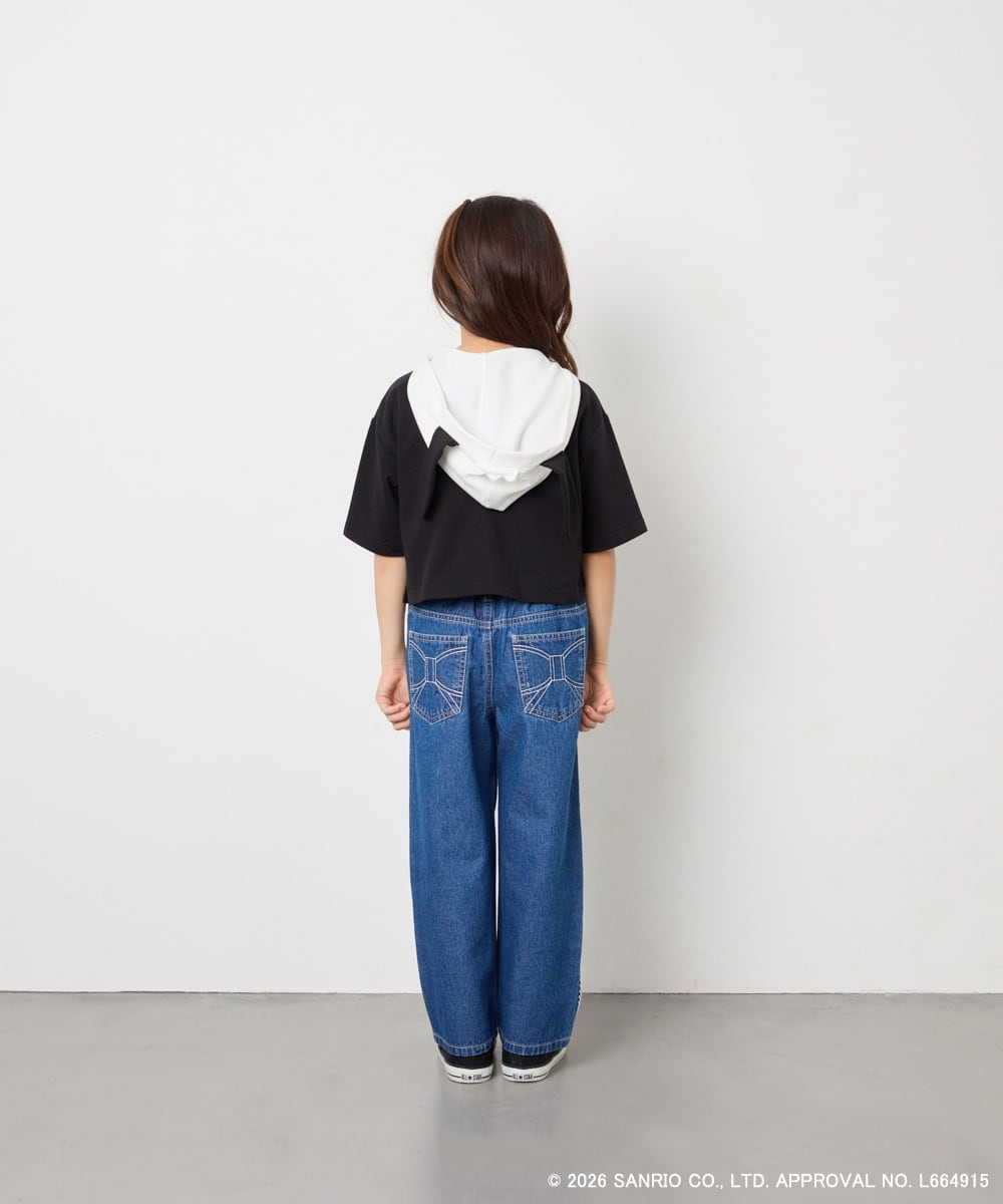 KJKED81044 a.v.v KIDS(アー・ヴェ・ヴェ) 【数量限定】[110-160][シナモロール＆ポチャッコ]ミミ付きオーバーTシャツ アイボリー